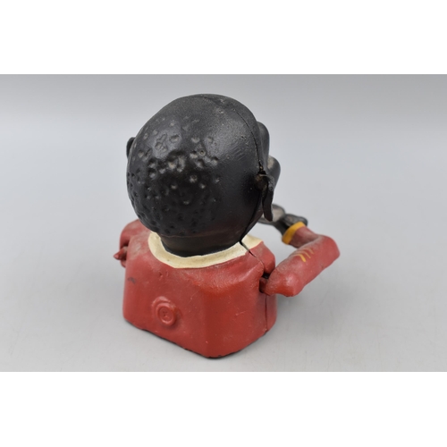 130 - A Cast Iron Jolly Man Money Box, Approx 6