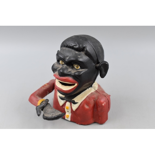 130 - A Cast Iron Jolly Man Money Box, Approx 6