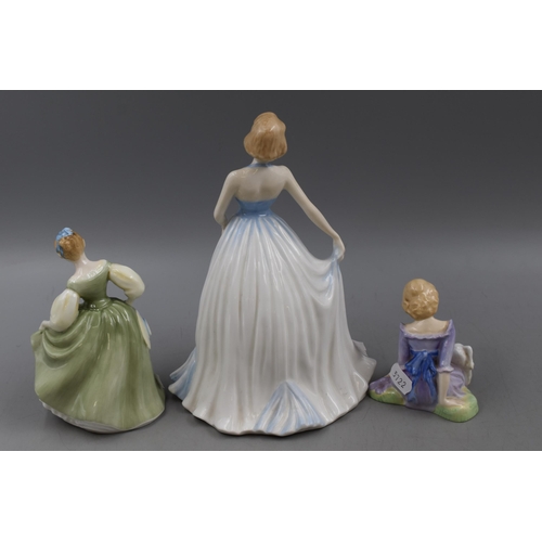 142 - Three Royal Doulton Figures, “New Dawn”, “Fair Lady” and “Mary had a L... 