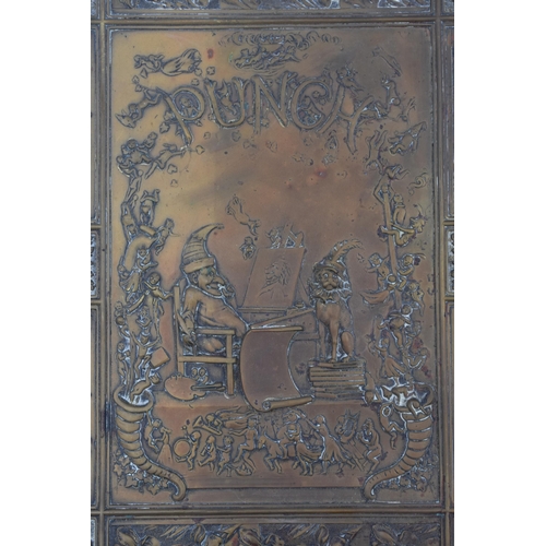 168 - A Punch Embossed Brass Book Cover, Approx 11.5