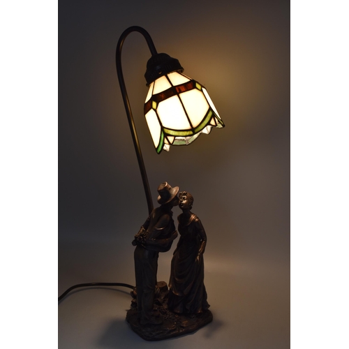 170 - Tiffany Style Bronzed Figural Table Lamp (Working) 20