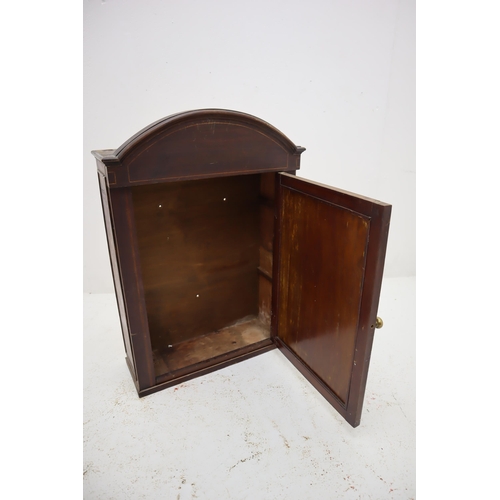 186 - An Inlaid Wooden Wall Handing Cabinet, Approx 8