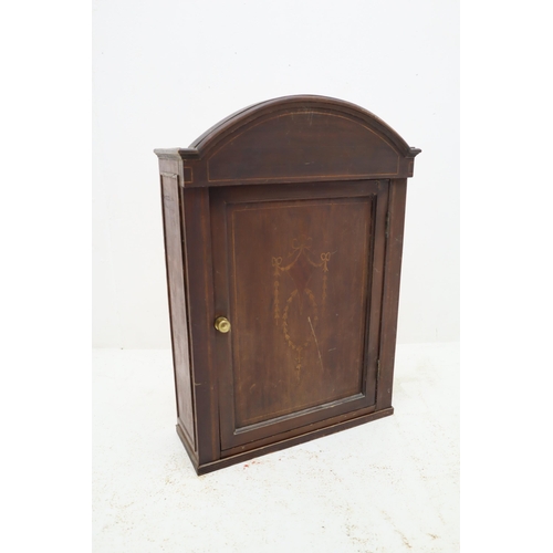 186 - An Inlaid Wooden Wall Handing Cabinet, Approx 8