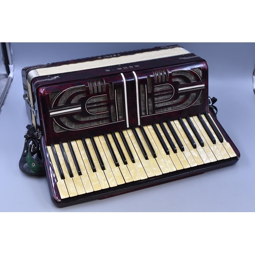 195 - Stunning Antique 1930's Hohner Verdi IIIB Art Deco Style Accordion with a lovely Red Colour with Mar... 