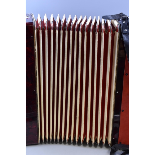 195 - Stunning Antique 1930's Hohner Verdi IIIB Art Deco Style Accordion with a lovely Red Colour with Mar... 