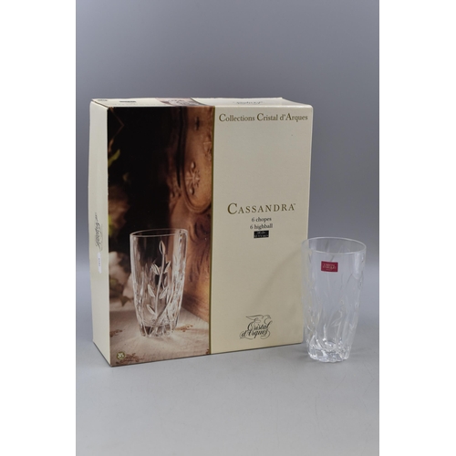 199 - A Boxed Set of Six Cristal d'Arques 'Cassandra' Highball Crystal Glasses