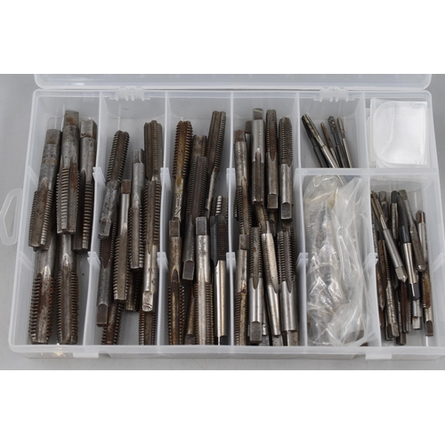 389 - A Selection of Assorted Taps In Clear Plastic Sectional Case