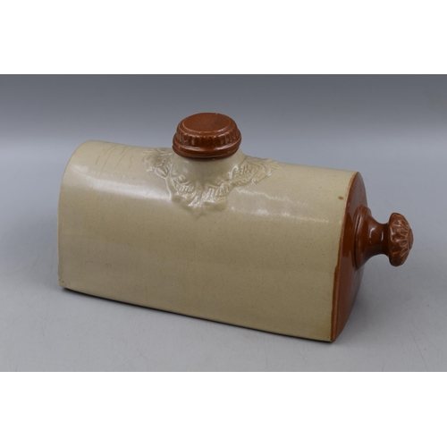 206 - A Vintage Glazed Stoneware Hot Water Bottle, 8.PT