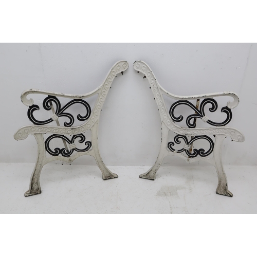 216 - Pair of Vintage matching Cast Iron Bench Ends approx 31