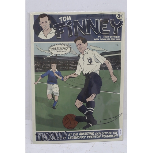 221 - Vintage Sir Tom Finney Retro Comic Book Cover Print Poster approx 17