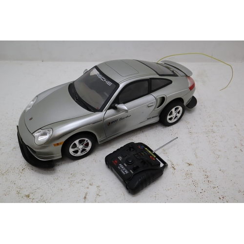 413 - Radio Controlled Porsche 911 Turbo, Hand Control Lights Up When Tested, In Need of Battery Charger a... 