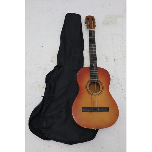 415 - Six String Acoustic Guitar with Guitar Bag (one string missing)