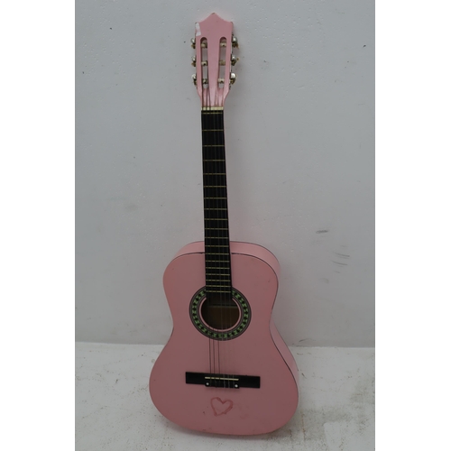 416 - Pink Falcon Three Quarter Size Six String Classic guitar with Guitar bag