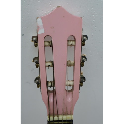 416 - Pink Falcon Three Quarter Size Six String Classic guitar with Guitar bag