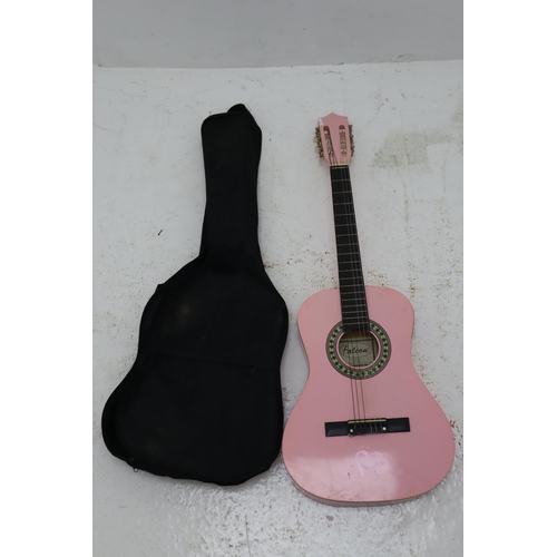 416 - Pink Falcon Three Quarter Size Six String Classic guitar with Guitar bag