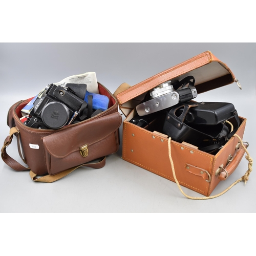 247 - Two SLR Cameras including a Zenit 11 and Yashica Minister II Complete with Cases accessories