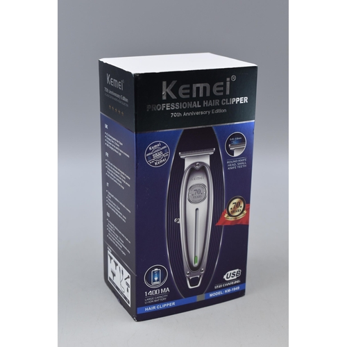 256 - New Kemei USB Charging Professional Hair Clippers in Box