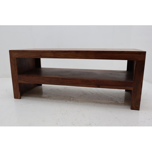 448 - Nice Quality Mango Wood Coffee table with Under Shelf storage approx 43