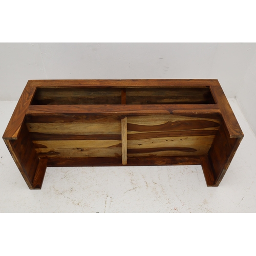 448 - Nice Quality Mango Wood Coffee table with Under Shelf storage approx 43