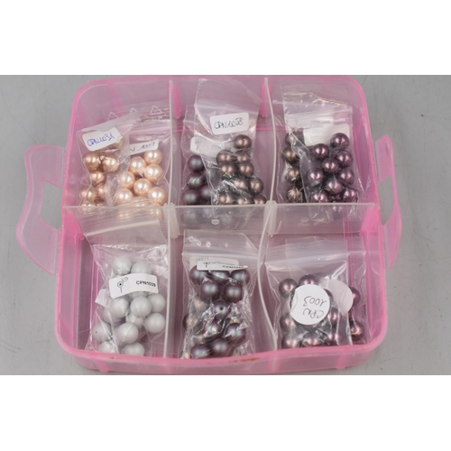 271 - Sectional Tree Tier Storage Case Filled with Brand New pre-Drilled Jewellery and Crafting Beads