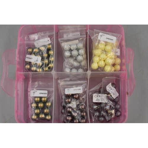 271 - Sectional Tree Tier Storage Case Filled with Brand New pre-Drilled Jewellery and Crafting Beads