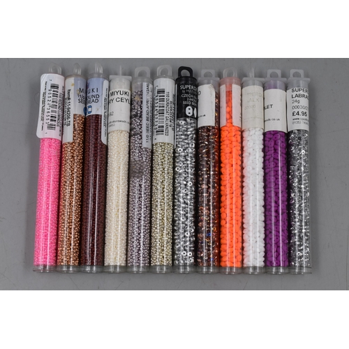 283 - Jewellery/Craft Makers Storage Stand with 60 Separate Storage Tubes Filled with Pre-Drilled Beads .