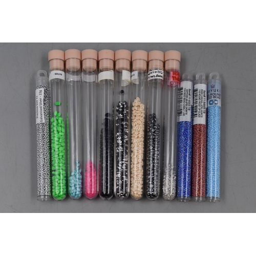 284 - Jewellery/Craft Makers Storage Stand with 60 Separate Storage Tubes Filled with Pre-Drilled Beads