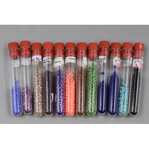 287 - Jewellery/Craft Makers Storage Stand with 60 Separate Storage Tubes Filled with Pre-Drilled Beads .