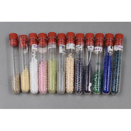 287 - Jewellery/Craft Makers Storage Stand with 60 Separate Storage Tubes Filled with Pre-Drilled Beads .