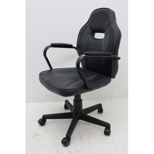 466 - Nice Quality Black Leatherette Office Chair with Gas Strut Height Adjustment on Castors