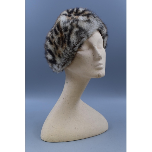 292 - A Vintage Mitzi Lorenz Fur Hat On Mannequin Head, With A Fur Stole (Initialed MP).