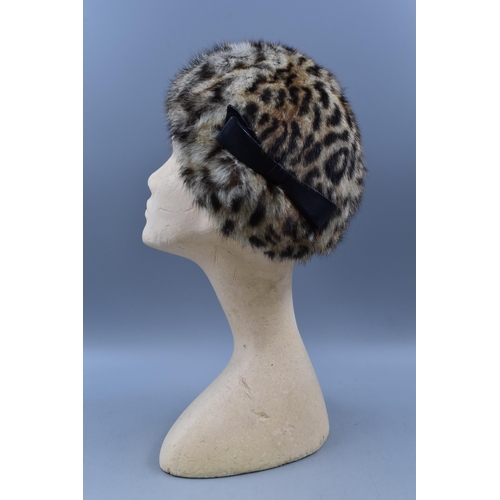 292 - A Vintage Mitzi Lorenz Fur Hat On Mannequin Head, With A Fur Stole (Initialed MP).