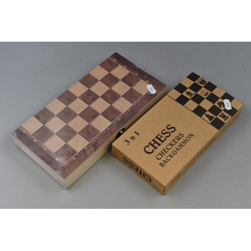 300 - New Travel Chess Companion set and Cased Chess Set