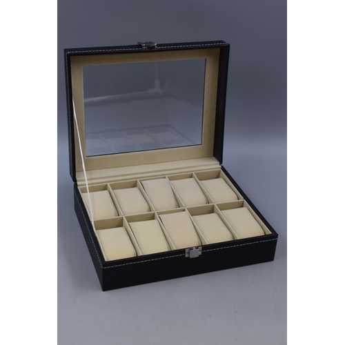 304 - New 10 Watch Faux Leather Storage Box