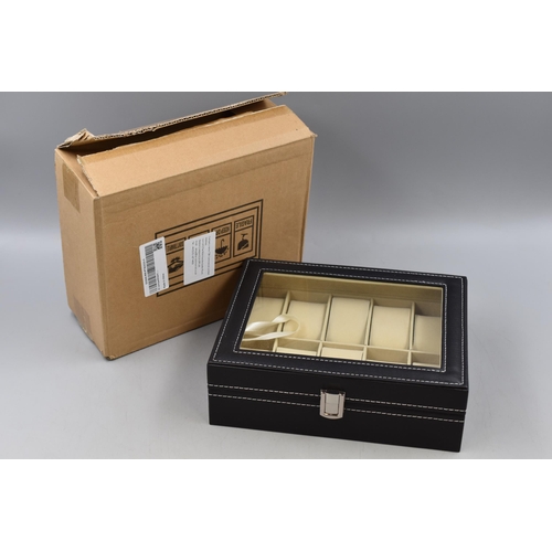 304 - New 10 Watch Faux Leather Storage Box