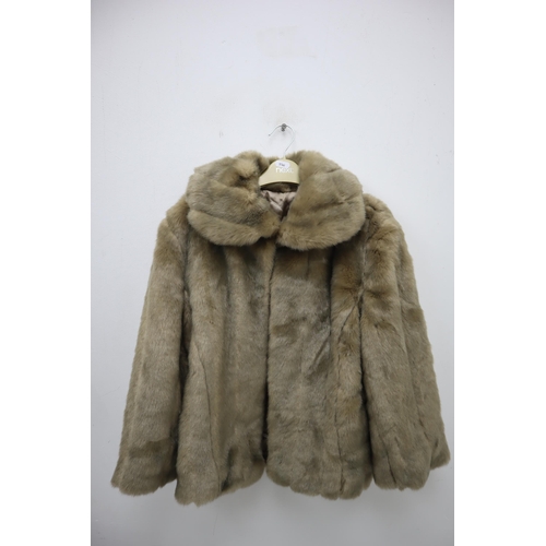 478 - A Ladies Fur Coat (Size Unknown), With A Faux Fur Ladies Coat (Size Unknown).