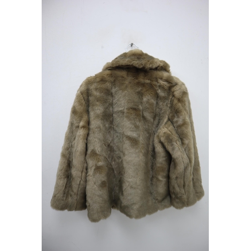 478 - A Ladies Fur Coat (Size Unknown), With A Faux Fur Ladies Coat (Size Unknown).