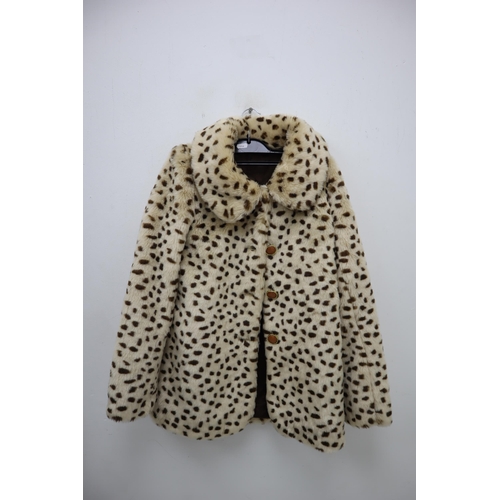 478 - A Ladies Fur Coat (Size Unknown), With A Faux Fur Ladies Coat (Size Unknown).