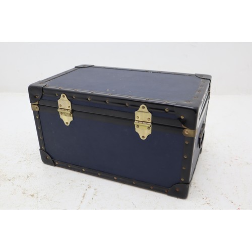 319 - Mossman Midi Sized Travel trunk with key (lock needs attention) approx 20