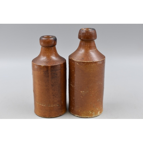 325 - A Selection of Ten Salt Glazed Stoneware Bottles, And Two Ink Bottles. Includes Cripple Cock, Jewsbu... 