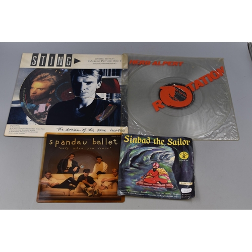 337 - Collection of Four Coloured Vinyl Pre-Owned Vinyl to Include Sting, The Dream of the Blue Turtles, L... 