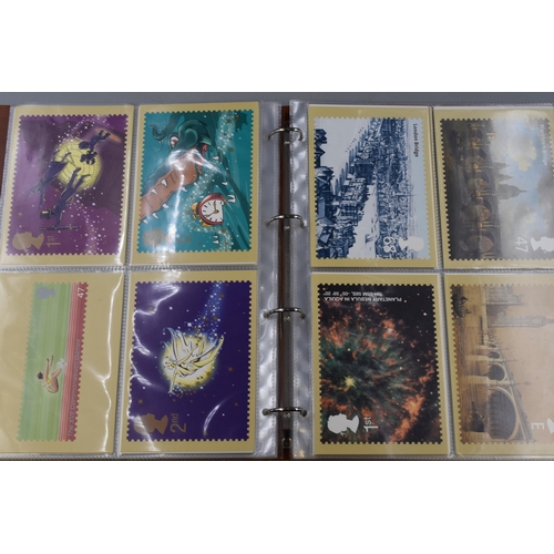 343 - Four Royal Mail Postcard Album containing a Large Selection of Cards including Millennium, Writers, ... 