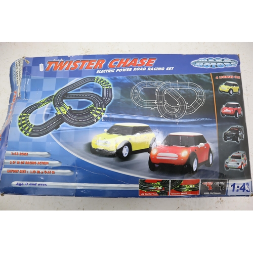 352 - Two Unchecked Electric Powered Road Racing Sets to include Scalextric and one other