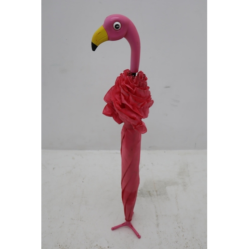 356 - Mixed Lot of Items Including Flamingo Umbrella, Robert Fredrick Harmonica And More