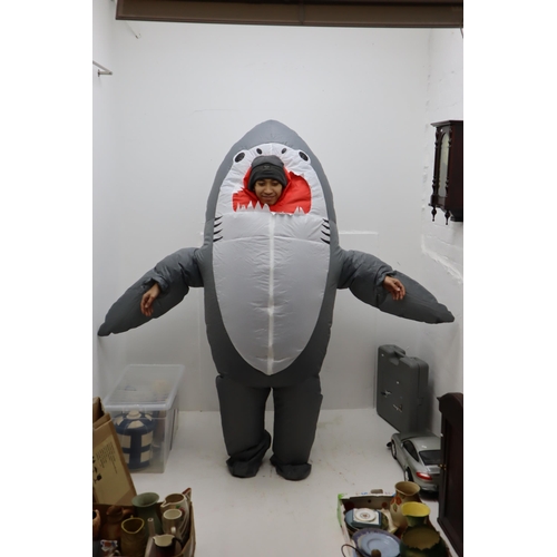 364 - Adult Sized Self Inflatable Shark Outfit perfect for parties