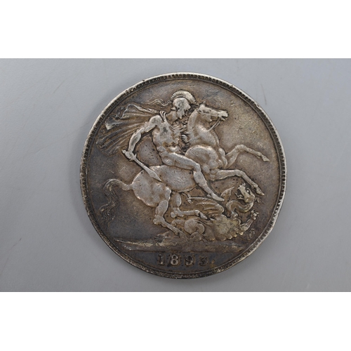 110 - Victoria 1893 Silver Crown