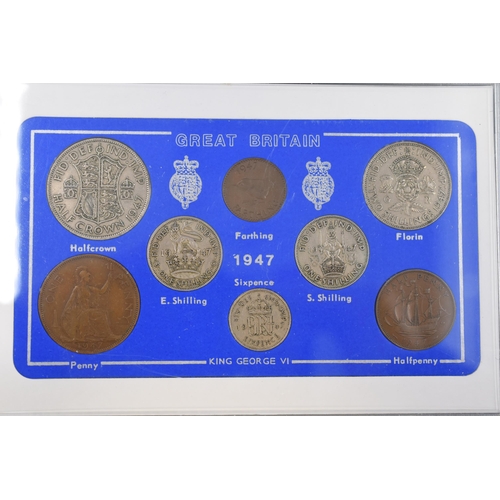 122 - A 1947 Great Britain Coin Set, Includes Eight Coins. (Stand Not Included)