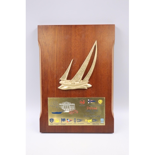 235 - Vintage Yacht Safety Beacon Buoy and Sailing Plaque