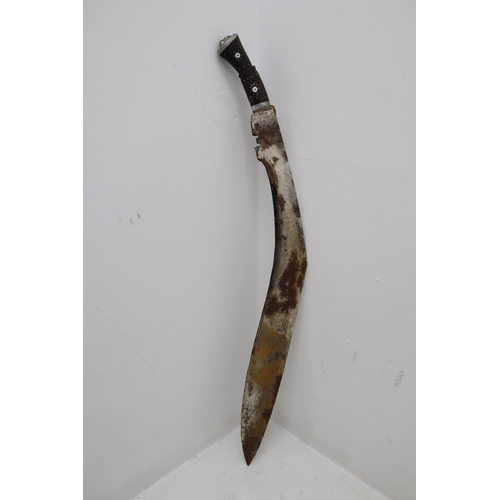 241 - A Large Gurka Kukri In Sheath, Approx 76.5cm Blade. AF