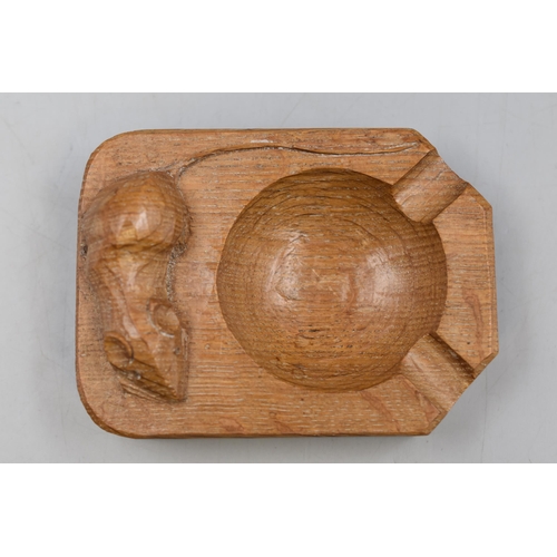 6 - Mouseman Robert Thompson Oak Pin Dish or Ashtray - English Oak, Hand-Carved